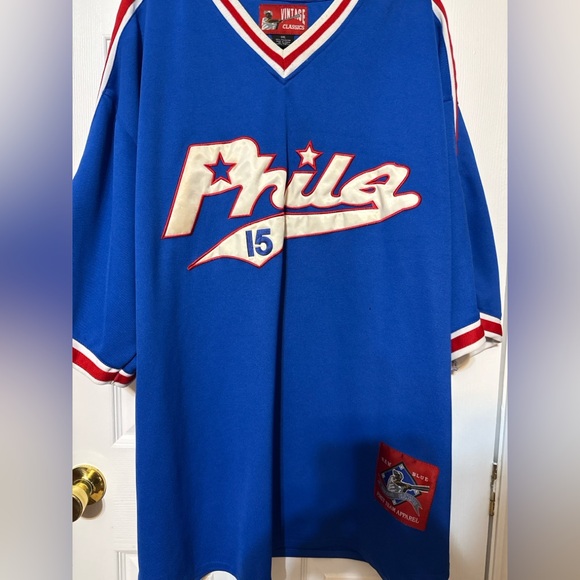 Vintage Philadelphia Phillies Jersey Raw Blue Team Apparel  3XL - Picture 7 of 7
